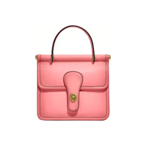 COACH Willis Кожа Сумка через плечо Сумка через плечо Маленькая Женская Винтажная Потертость Розовый Цветок Вишни