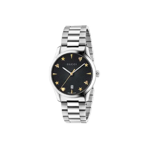 GUCCI G Timeless Collection Кварцевые часы механизм ремешок из нержавеющей стали черный циферблат унисекс