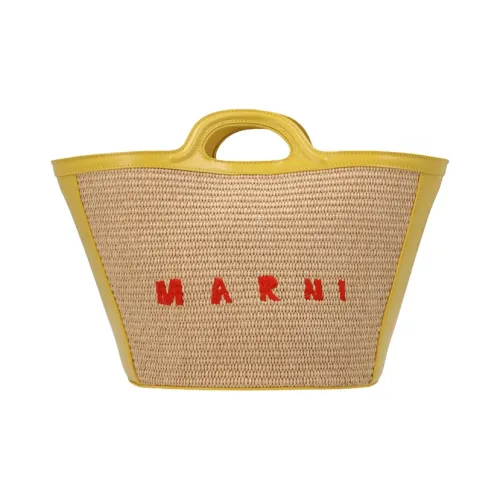 MARNI Ткань из соломы And Кожа Сумка Маленькая Женская Светлый Умбра