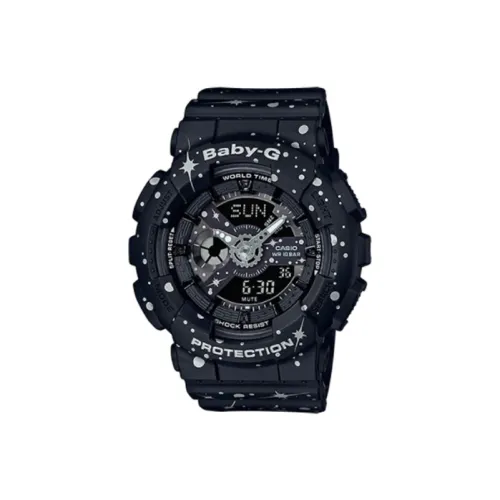 CASIO Малыш G Коллекция Кварцевый механизм Смольный ремешок Часы Женские Черный циферблат