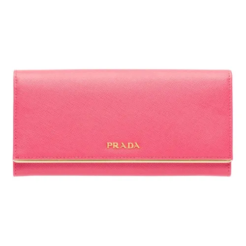 PRADA Saffiano кожа кошелек женский цвет пионово-розовый
