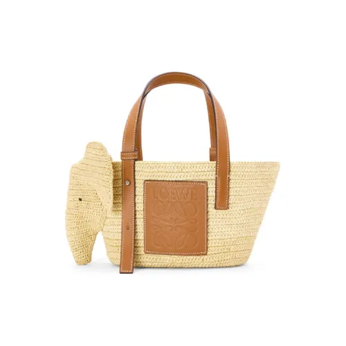 LOEWE Коровья кожа Little Слон Сумка Корзинка-сумка Соломенная сумка Отпуск Сумка Сумка Сумка через плечо Женская Бежевая