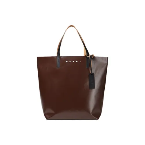 MARNI Tribeca PVC Тоут Сумка Сумка для покупок Сумка на плечо Сумка Женская Коричневая