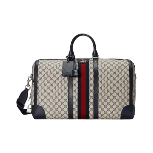 GUCCI Ophidia Холст Пэчворк Кожа Путешественная Сумка Сумка через плечо Сумка Мужская Синяя