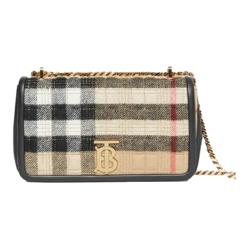 Burberry Lola Стеганый Бархат Сумка через плечо Сумка на плечо Маленькая Женская Бежевая