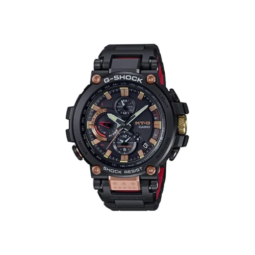 CASIO MT G Series Солнечный Кварцевый механизм Смольный ремешок Часы Мужские Черный циферблат