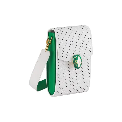 BVLGARI CASABLANCA Коллаборация Коровья кожа Сумка через плечо Маленькая сумка на плечо Женская Белая Зеленая