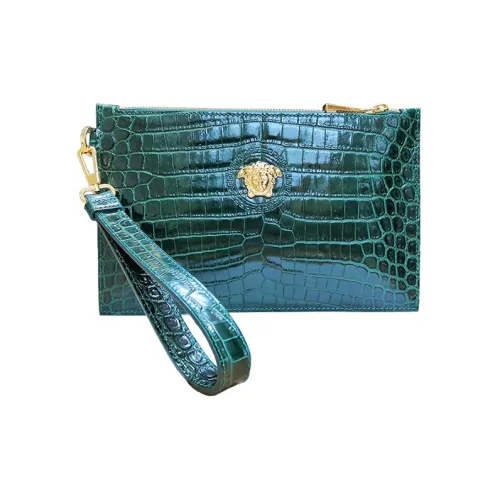 VERSACE Клатч из коровьей кожи маленький мужской ярко-зеленый