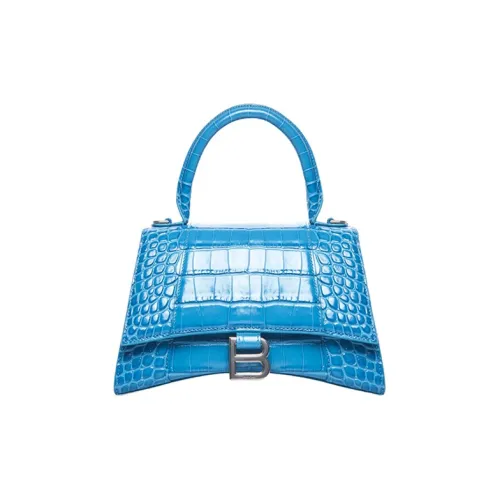 Balenciaga HOURGLASS Телячья кожа Сумка Hourglass Сумка через плечо Маленькая Женская Синяя