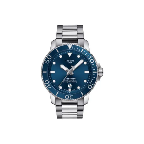 TISSOT Автоматический Механический Механизм Мужские Часы Starfish Collection 43 мм Синий