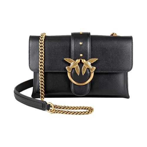 PINKO Сумка из коровьей кожи Bird Сумка Swallow Сумка Сумка через плечо Мини Женская Черная Черная Золото