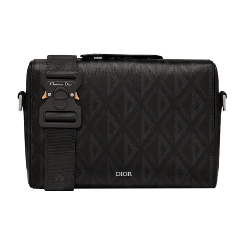 DIOR Гладкая коровья кожа Курьерская сумка Сумка Сумка через плечо Сумка через плечо Маленькая Мужская Черная