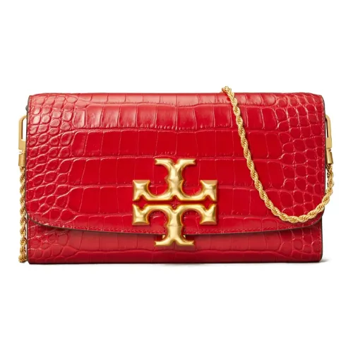 TORY BURCH ELEANOR Тисненая кожа Клатч Сумка через плечо Женская Красная