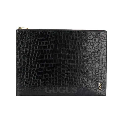 SAINT LAURENT MONOGRAM LEATHER Клатч Мужской Черный