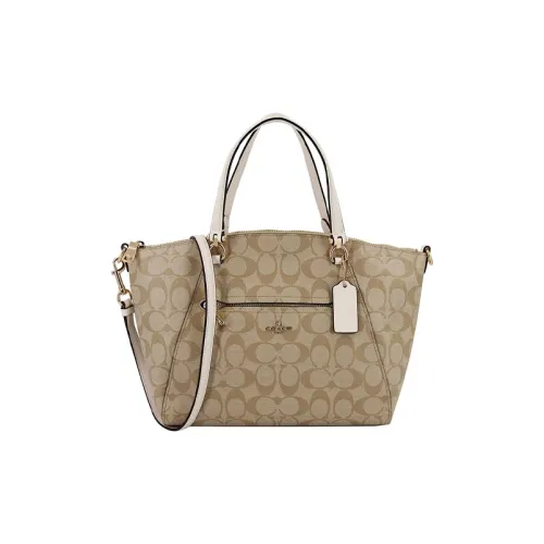 COACH Prairie Холст и Кожа Сумка-пельмени Сумка Сумка через плечо Сумка через плечо Средний Женская Коричневый