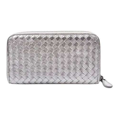 Bottega Veneta Кожа Кошелек Женский Серебряный