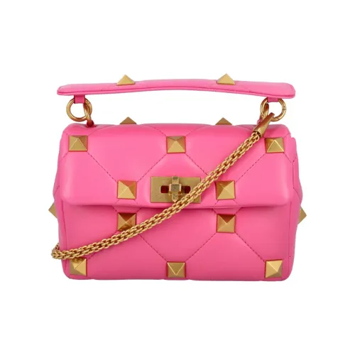 Valentino Rockstud Овчина Портативная Сумка через плечо Сумка на плечо Стандартная Женская Персиково-розовая