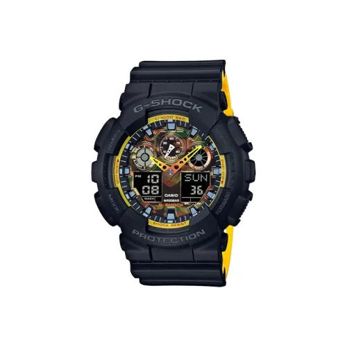 CASIO G SHOCK Collection Кварцевый механизм Смольный ремешок Часы Мужские Многоцветный циферблат GA 100BY 1A