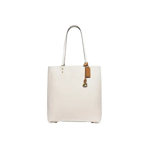 COACH Plaza Кожа Тоут Сумка Сумка для покупок Сумка Сумка через плечо Женская Белая