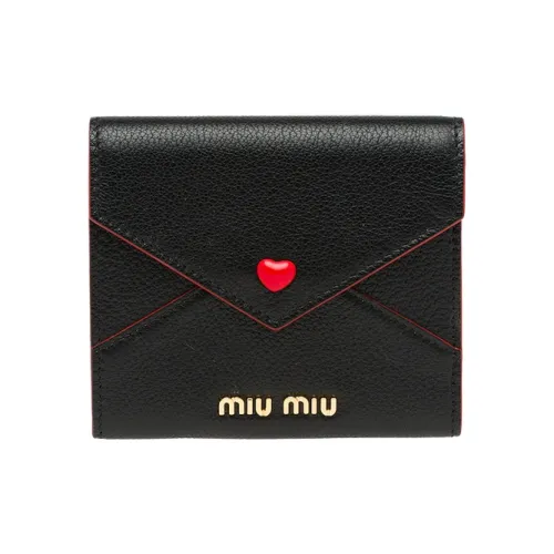 MIU MIU Madras Кожа Держатель для карт Женские Черный