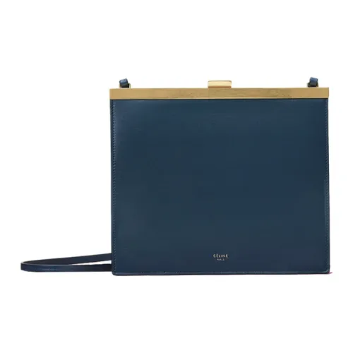 CELINE Застежка Естественный Телячья Кожа Сумка через плечо Мини Женская Темно-синий
