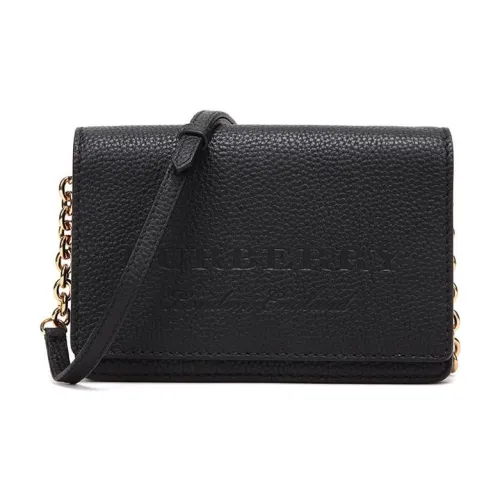 Burberry Кожа Клатч Сумка через плечо Сумка на плечо Унисекс Черный