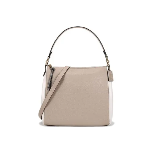 COACH Shay Песочная кожа Путешественная сумка Сумка на одно плечо Большая женская Молочно-чайный Белый