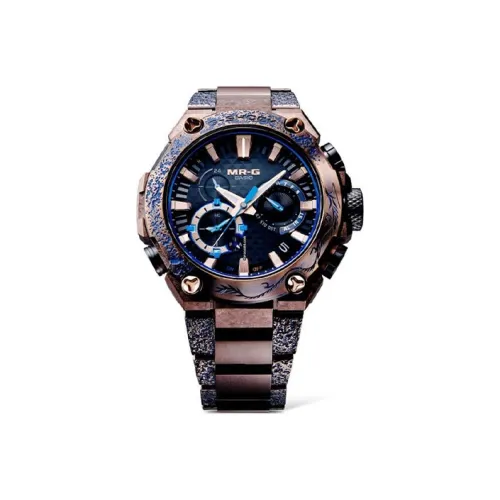 CASIO г Shock MRG Коллекция Samurai Кварцевый механизм Титан Ремень Часы Мужские Кофе Циферблат часов