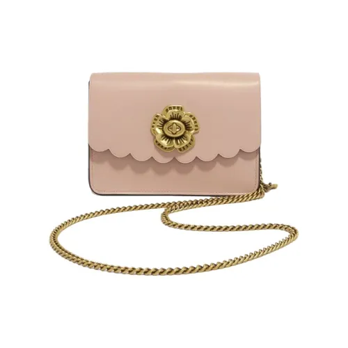 COACH Bowery Однотонная кожаная сумка через плечо маленькая женская с вишневым цветком