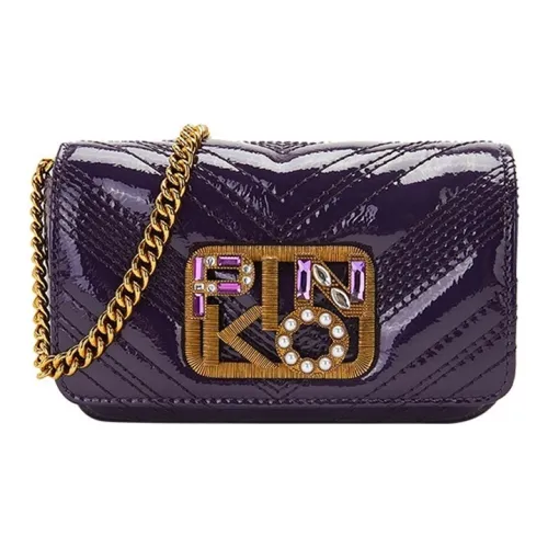 PINKO EXOTICS Корова Кожа Цепь Сумка Swallow Сумка Сумка через плечо Сумка на плечо Женская Фиолетовая