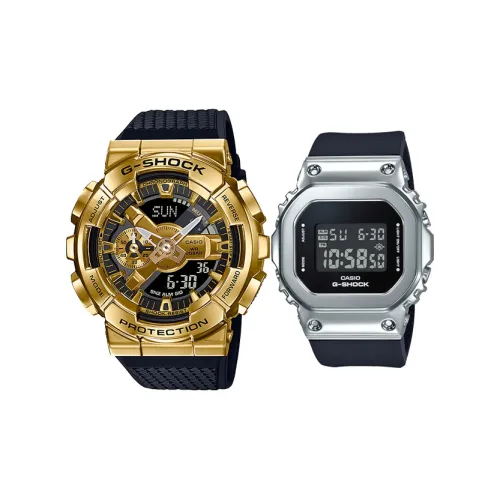 CASIO Pair Table Series Кварцевый механизм Смола Ремешок Часы Унисекс Черный Циферблат GM 110G 1A9+GM S5600 1ER