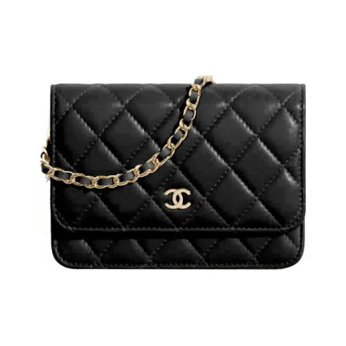 CHANEL WOC Lambskin Chain Wallet Crossbody Bag Mini Women's Black CHANEL WOC Цепочка Кошелек через плечо Мини Женский Черный