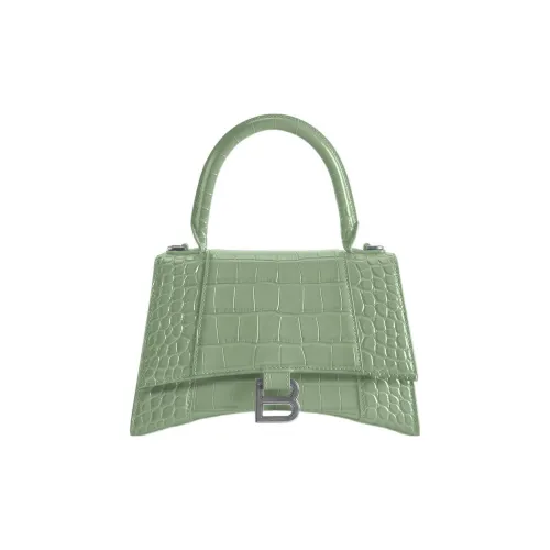 Balenciaga HOURGLASS Корова Кожа Сумка Hourglass Одно Плечо Ручная Сумка Сумка через плечо Маленькая Женская Светло-Зеленая