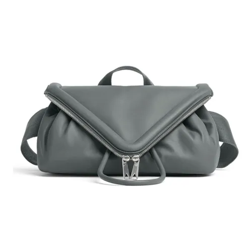 Bottega Veneta Beak Коровья кожа Бананка Мужской Серый