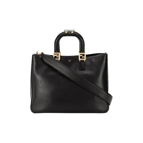 FENDI Сумка через плечо из коровьей кожи сумка среднего размера женская черная