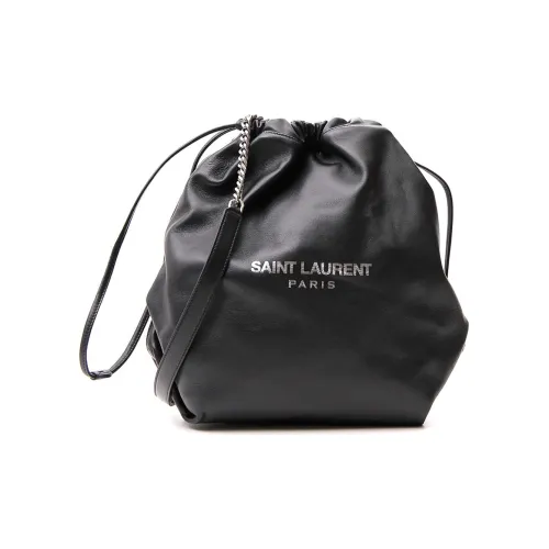 SAINT LAURENT Lambskin Bucket Bag Crossbody Bag Shoulder Bag Women's Black SAINT LAURENT Сумка из овечьей кожи сумка через плечо женская черная