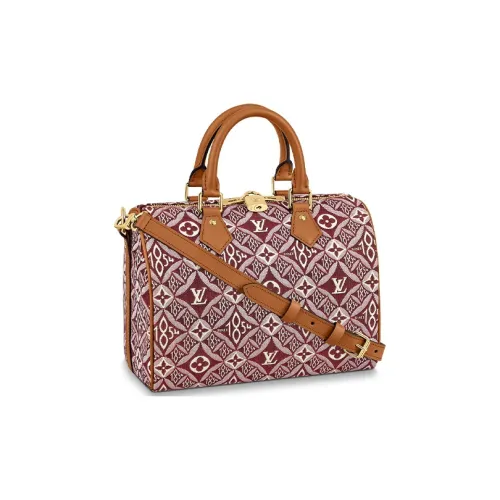 LOUIS VUITTON Speedy Коровья кожа Подушка Сумка Сумка через плечо Сумка Женская Коричневая Красная