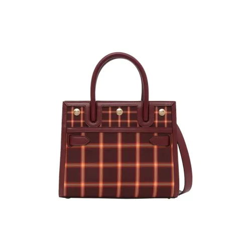 Burberry Хлопок Сумка через плечо Сумка Мини Женская Бургунди