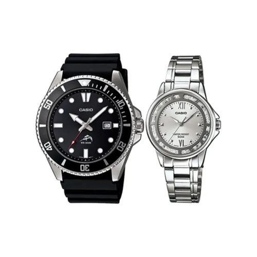 CASIO Watch Collection Циферблат Кварцевый механизм Смола Нержавеющая сталь Ремешок Часы Унисекс Белый циферблат