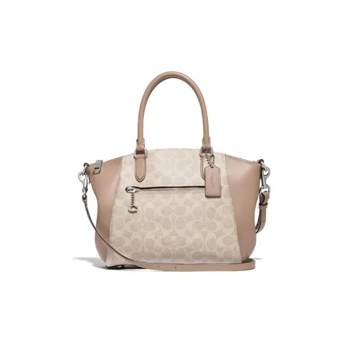 COACH Elise Покрытый холст с монограммой холст и кожа сумка через плечо сумка среднего размера женская цвет тауповый