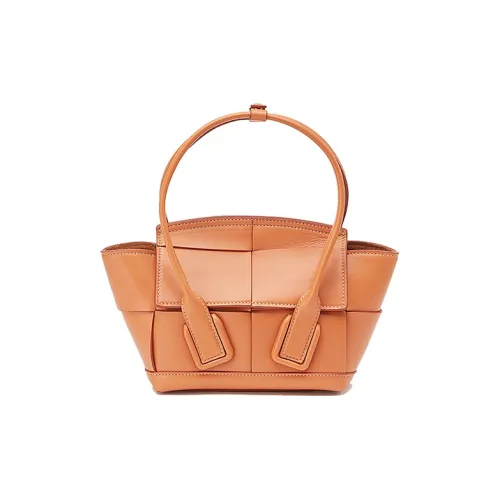 Bottega Veneta Гладкая отделка Телячья кожа Арочный And Стрелка Сумка Сумка через плечо Сумка через плечо Мини Женская Карамельный коричневый