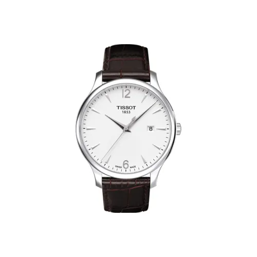 TISSOT Junya Collection Кварцевый механизм Мужские часы Часы 42 мм Белый циферблат Корпус из нержавеющей стали Ремешок из натуральной кожи