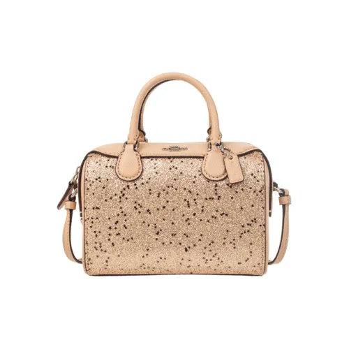 COACH Bennett Кожа Бостонская сумка Сумка Сумка через плечо Сумка через плечо Мини Женская Золотая