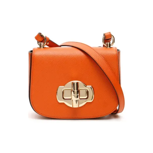 PRADA Сумка через плечо из коровьей кожи женская оранжевая
