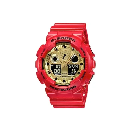 CASIO Liquid Crystal Analog Dual Display Series Кварцевый механизм Смола Ремень Часы Мужские Желтый Циферблат часов