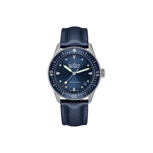 BLANCPAIN Автоматический Механический Часы Мужские FIFTY FATHOMS 38мм*10,8мм Синий