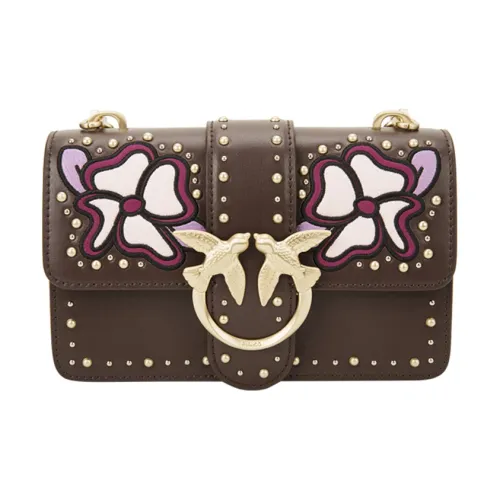 PINKO Сумка через плечо из коровьей кожи маленькая женская сумка бордовый цвет