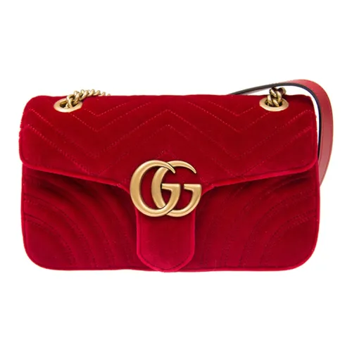 GUCCI Marmont Велюр Сумка через плечо Сумка на плечо Женская Красная