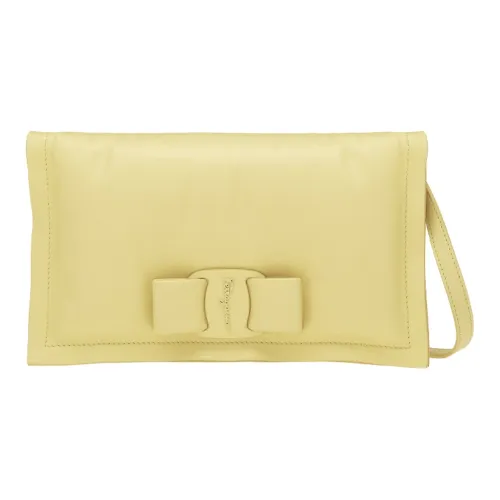 FERRAGAMO Viva Телячья кожа Pillow Bag Сумка через плечо Mini Женская Светло-желтая