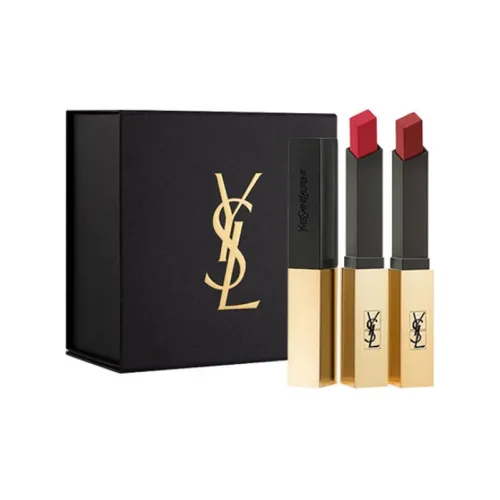SAINT LAURENT Little Gold Bar Lipstick 2 шт Подарки Коробки Естественный Нет Макияж LOOK 2,2г*2